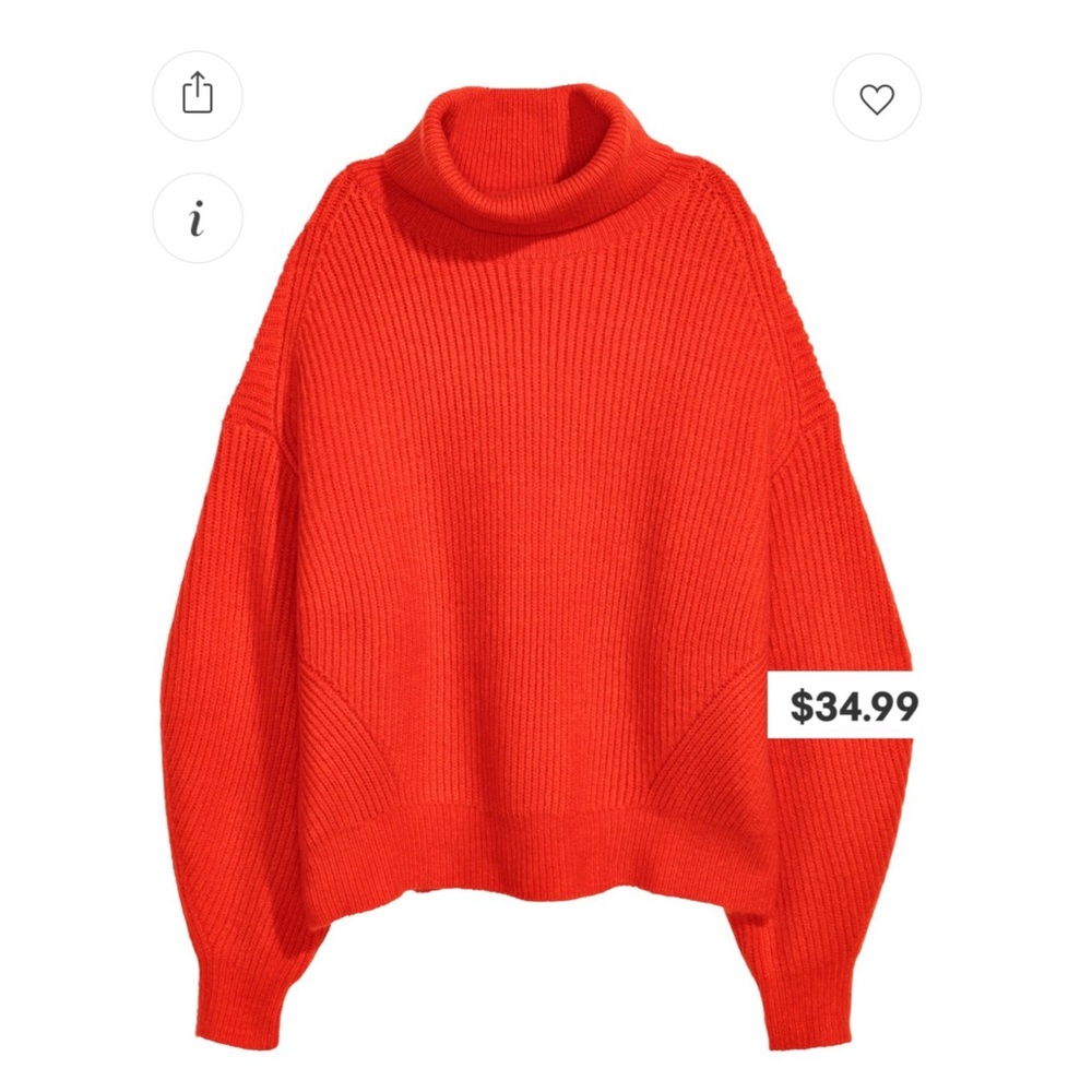 H&M Bright Red Knit Sweater Size Medium